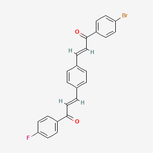molecular formula C24H16BrFO2 B2544675 (E)-1-(4-bromophenyl)-3-{4-[(E)-3-(4-fluorophenyl)-3-oxo-1-propenyl]phenyl}-2-propen-1-one CAS No. 400081-35-8