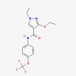 molecular formula C15H16F3N3O3 B2544684 3-乙氧基-1-乙基-N-(4-(三氟甲氧基)苯基)-1H-吡唑-4-甲酰胺 CAS No. 1014028-40-0