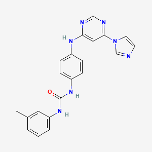 molecular formula C21H19N7O B2544685 1-(4-((6-(1H-咪唑-1-基)嘧啶-4-基)氨基)苯基)-3-(间甲苯基)脲 CAS No. 1172397-01-1