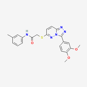 molecular formula C22H21N5O3S B2544686 2-((3-(3,4-二甲氧基苯基)-[1,2,4]三唑并[4,3-b]哒嗪-6-基)硫代)-N-(间甲苯基)乙酰胺 CAS No. 852437-35-5