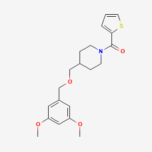 molecular formula C20H25NO4S B2544694 (4-(((3,5-二甲氧基苄基)氧)甲基)哌啶-1-基)(噻吩-2-基)甲苯酮 CAS No. 1396876-67-7