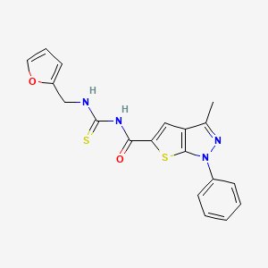 molecular formula C19H16N4O2S2 B2544698 N-(furan-2-ylmethylcarbamothioyl)-3-methyl-1-phenylthieno[2,3-c]pyrazole-5-carboxamide CAS No. 690690-36-9