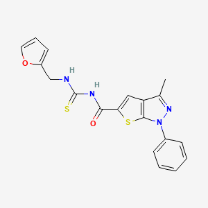 1-[(furan-2-yl)methyl]-3-{3-methyl-1-phenyl-1H-thieno[2,3-c]pyrazole-5-carbonyl}thiourea