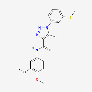 molecular formula C19H20N4O3S B2544701 N-(3,4-dimethoxyphenyl)-5-methyl-1-(3-methylsulfanylphenyl)triazole-4-carboxamide CAS No. 895647-97-9