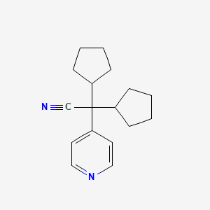 molecular formula C17H22N2 B2544705 2,2-Dicyclopentyl-2-(pyridin-4-yl)acetonitrile CAS No. 1955554-06-9