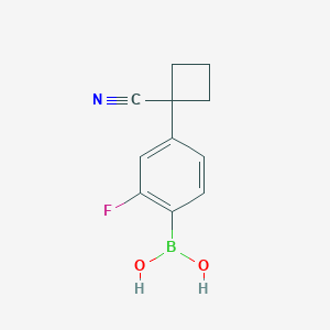molecular formula C11H11BFNO2 B2544706 4-(1-Cyanocyclobutyl)-2-fluorophenylboronic acid CAS No. 2096331-98-3