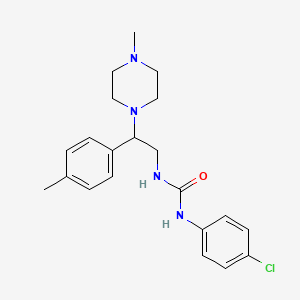 molecular formula C21H27ClN4O B2544708 1-(4-氯苯基)-3-(2-(4-甲基哌嗪-1-基)-2-(对甲苯基)乙基)脲 CAS No. 898414-46-5