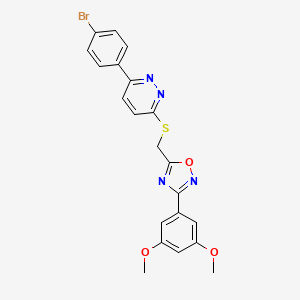 molecular formula C21H17BrN4O3S B2544715 3-(4-溴苯基)-6-({[3-(3,5-二甲氧基苯基)-1,2,4-恶二唑-5-基]甲基}硫代)嘧啶嗪 CAS No. 1111260-48-0