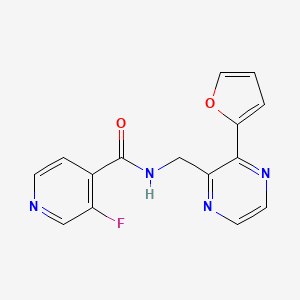 3-fluoro-N-((3-(furan-2-yl)pyrazin-2-yl)methyl)isonicotinamide