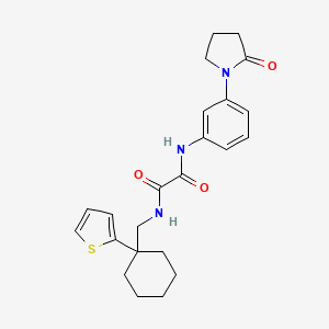 molecular formula C23H27N3O3S B2544722 N1-(3-(2-oxopyrrolidin-1-yl)phenyl)-N2-((1-(thiophen-2-yl)cyclohexyl)methyl)oxalamide CAS No. 1251613-69-0