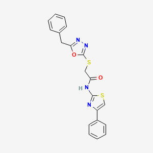 2-[(5-benzyl-1,3,4-oxadiazol-2-yl)sulfanyl]-N-(4-phenyl-1,3-thiazol-2-yl)acetamide