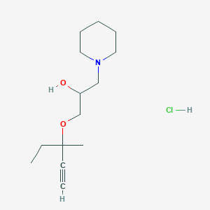molecular formula C14H26ClNO2 B2544730 1-((3-Methylpent-1-yn-3-yl)oxy)-3-(piperidin-1-yl)propan-2-ol hydrochloride CAS No. 1185064-03-2