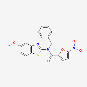 molecular formula C20H15N3O5S B2544744 N-苄基-N-(5-甲氧基苯并[d]噻唑-2-基)-5-硝基呋喃-2-甲酰胺 CAS No. 900004-68-4