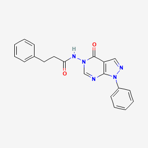 molecular formula C20H17N5O2 B2544754 N-(4-oxo-1-phenyl-1H-pyrazolo[3,4-d]pyrimidin-5(4H)-yl)-3-phenylpropanamide CAS No. 899996-70-4