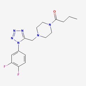 molecular formula C16H20F2N6O B2544762 1-(4-((1-(3,4-difluorophenyl)-1H-tetrazol-5-yl)methyl)piperazin-1-yl)butan-1-one CAS No. 1049350-44-8