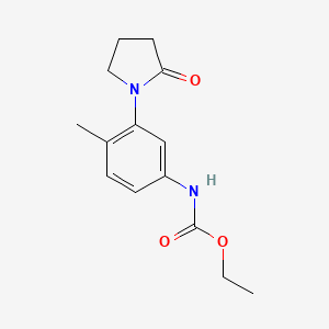 molecular formula C14H18N2O3 B2544763 乙基(4-甲基-3-(2-氧代吡咯烷-1-基)苯基)氨基甲酸酯 CAS No. 923104-24-9