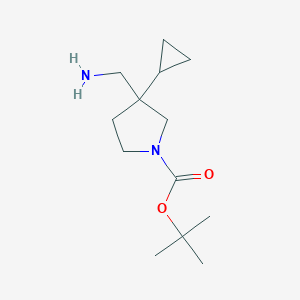 molecular formula C13H24N2O2 B2544765 (3-Cyclopropyl-1-boc-pyrrolidin-3-YL)methanamine CAS No. 1780172-74-8