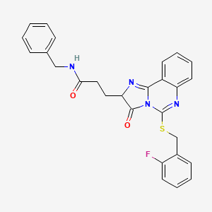 N-benzyl-3-[5-[(2-fluorophenyl)methylsulfanyl]-3-oxo-2H-imidazo[1,2-c]quinazolin-2-yl]propanamide
