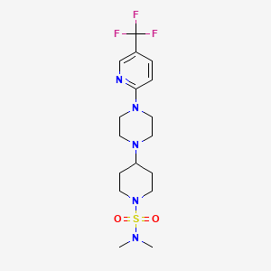 molecular formula C17H26F3N5O2S B2544776 N,N-dimethyl-4-{4-[5-(trifluoromethyl)pyridin-2-yl]piperazin-1-yl}piperidine-1-sulfonamide CAS No. 2097935-22-1