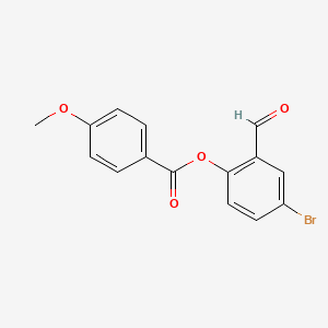 molecular formula C15H11BrO4 B2544778 4-Bromo-2-formylphenyl 4-methoxybenzoate CAS No. 443736-82-1