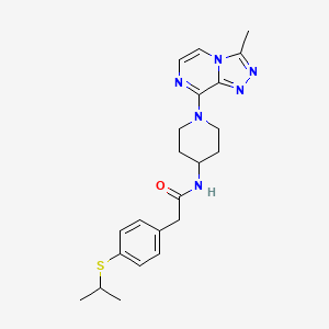 molecular formula C22H28N6OS B2544781 2-(4-(isopropylthio)phenyl)-N-(1-(3-methyl-[1,2,4]triazolo[4,3-a]pyrazin-8-yl)piperidin-4-yl)acetamide CAS No. 2034461-51-1