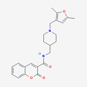molecular formula C23H26N2O4 B2544782 N-((1-((2,5-dimethylfuran-3-yl)methyl)piperidin-4-yl)methyl)-2-oxo-2H-chromene-3-carboxamide CAS No. 1235337-47-9