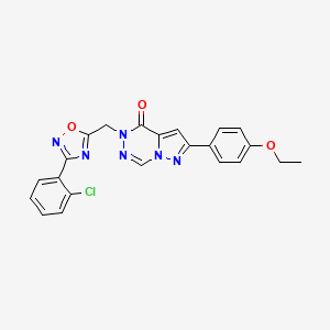 molecular formula C22H17ClN6O3 B2544783 1-(3,4-Dimethylphenyl)-4-({2-[3-(3-methylphenyl)-1,2,4-oxadiazol-5-yl]pyrrolidin-1-yl}carbonyl)pyrrolidin-2-one CAS No. 1251670-02-6