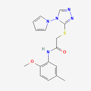 molecular formula C16H17N5O2S B2544784 2-((4-(1H-pyrrol-1-yl)-4H-1,2,4-triazol-3-yl)thio)-N-(2-methoxy-5-methylphenyl)acetamide CAS No. 903360-53-2