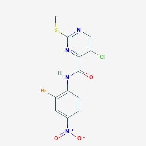 molecular formula C12H8BrClN4O3S B254479 N-(2-bromo-4-nitrophenyl)-5-chloro-2-(methylsulfanyl)-4-pyrimidinecarboxamide 