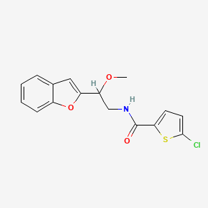 molecular formula C16H14ClNO3S B2544793 N-(2-(benzofuran-2-yl)-2-methoxyethyl)-5-chlorothiophene-2-carboxamide CAS No. 2034555-81-0