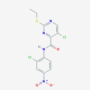 molecular formula C13H10Cl2N4O3S B254480 5-chloro-N-(2-chloro-4-nitrophenyl)-2-(ethylsulfanyl)-4-pyrimidinecarboxamide 