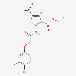 Ethyl 5-acetyl-2-(2-(4-chloro-3-methylphenoxy)acetamido)-4-methylthiophene-3-carboxylate