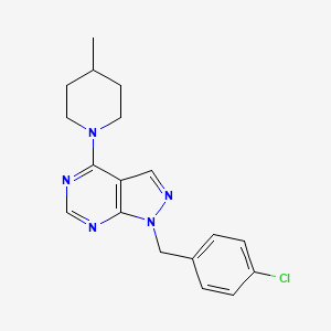 molecular formula C18H20ClN5 B2544809 1-(4-chlorobenzyl)-4-(4-methylpiperidin-1-yl)-1H-pyrazolo[3,4-d]pyrimidine CAS No. 612523-82-7
