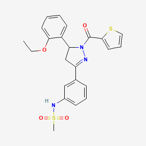 N-(3-(5-(2-ethoxyphenyl)-1-(thiophene-2-carbonyl)-4,5-dihydro-1H-pyrazol-3-yl)phenyl)methanesulfonamide