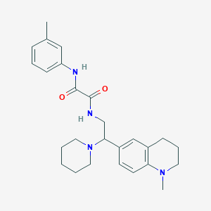 molecular formula C26H34N4O2 B2544823 N-(3-methylphenyl)-N'-[2-(1-methyl-1,2,3,4-tetrahydroquinolin-6-yl)-2-piperidin-1-ylethyl]ethanediamide CAS No. 922040-25-3