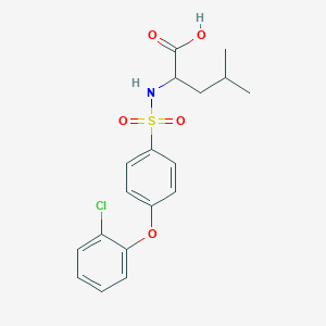 molecular formula C18H20ClNO5S B2544835 ((4-(2-Chlorophenoxy)phenyl)sulfonyl)leucine CAS No. 875901-35-2