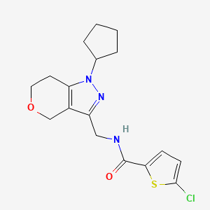 molecular formula C17H20ClN3O2S B2544846 5-chloro-N-((1-cyclopentyl-1,4,6,7-tetrahydropyrano[4,3-c]pyrazol-3-yl)methyl)thiophene-2-carboxamide CAS No. 1798623-24-1