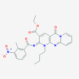 (Z)-ethyl 1-butyl-2-((2-methyl-3-nitrobenzoyl)imino)-5-oxo-2,5-dihydro-1H-dipyrido[1,2-a:2',3'-d]pyrimidine-3-carboxylate