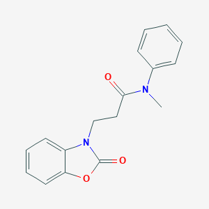 molecular formula C17H16N2O3 B254485 N-methyl-3-(2-oxobenzo[d]oxazol-3(2H)-yl)-N-phenylpropanamide 