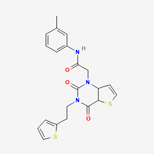 molecular formula C21H19N3O3S2 B2544851 2-{2,4-dioxo-3-[2-(thiophen-2-yl)ethyl]-1H,2H,3H,4H-thieno[3,2-d]pyrimidin-1-yl}-N-(3-methylphenyl)acetamide CAS No. 1260621-54-2