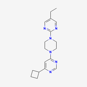 molecular formula C18H24N6 B2544863 2-[4-(6-Cyclobutylpyrimidin-4-yl)piperazin-1-yl]-5-ethylpyrimidine CAS No. 2380077-41-6