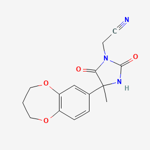 2-[4-(3,4-dihydro-2H-1,5-benzodioxepin-7-yl)-4-methyl-2,5-dioxoimidazolidin-1-yl]acetonitrile