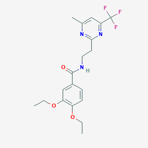 3,4-diethoxy-N-(2-(4-methyl-6-(trifluoromethyl)pyrimidin-2-yl)ethyl)benzamide