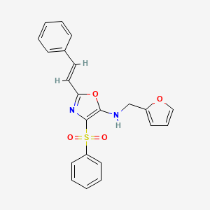 (E)-N-(furan-2-ylmethyl)-4-(phenylsulfonyl)-2-styryloxazol-5-amine
