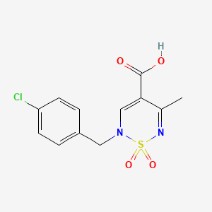 molecular formula C12H11ClN2O4S B2544899 2-(4-chlorobenzyl)-5-methyl-2H-1,2,6-thiadiazine-4-carboxylic acid 1,1-dioxide CAS No. 1775541-49-5