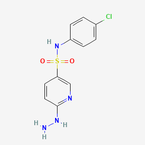 molecular formula C11H11ClN4O2S B2544900 N-(4-氯苯基)-6-肼基吡啶-3-磺酰胺 CAS No. 1042507-82-3