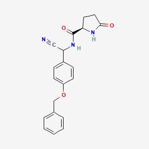molecular formula C20H19N3O3 B2544901 (2R)-N-{[4-(benzyloxy)phenyl](cyano)methyl}-5-oxopyrrolidine-2-carboxamide CAS No. 2094051-05-3