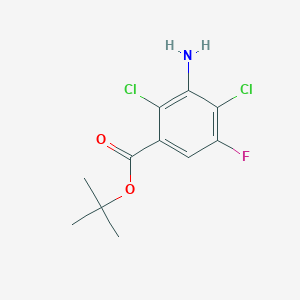 molecular formula C11H12Cl2FNO2 B2544905 Tert-butyl 3-amino-2,4-dichloro-5-fluorobenzoate CAS No. 2248273-83-6