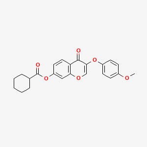 molecular formula C23H22O6 B2544915 3-(4-methoxyphenoxy)-4-oxo-4H-chromen-7-yl cyclohexanecarboxylate CAS No. 308299-60-7