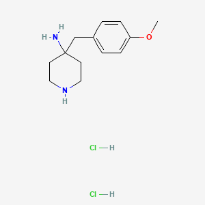 molecular formula C13H22Cl2N2O B2544922 二盐酸4-(4-甲氧基苄基)哌啶-4-胺 CAS No. 1707713-80-1